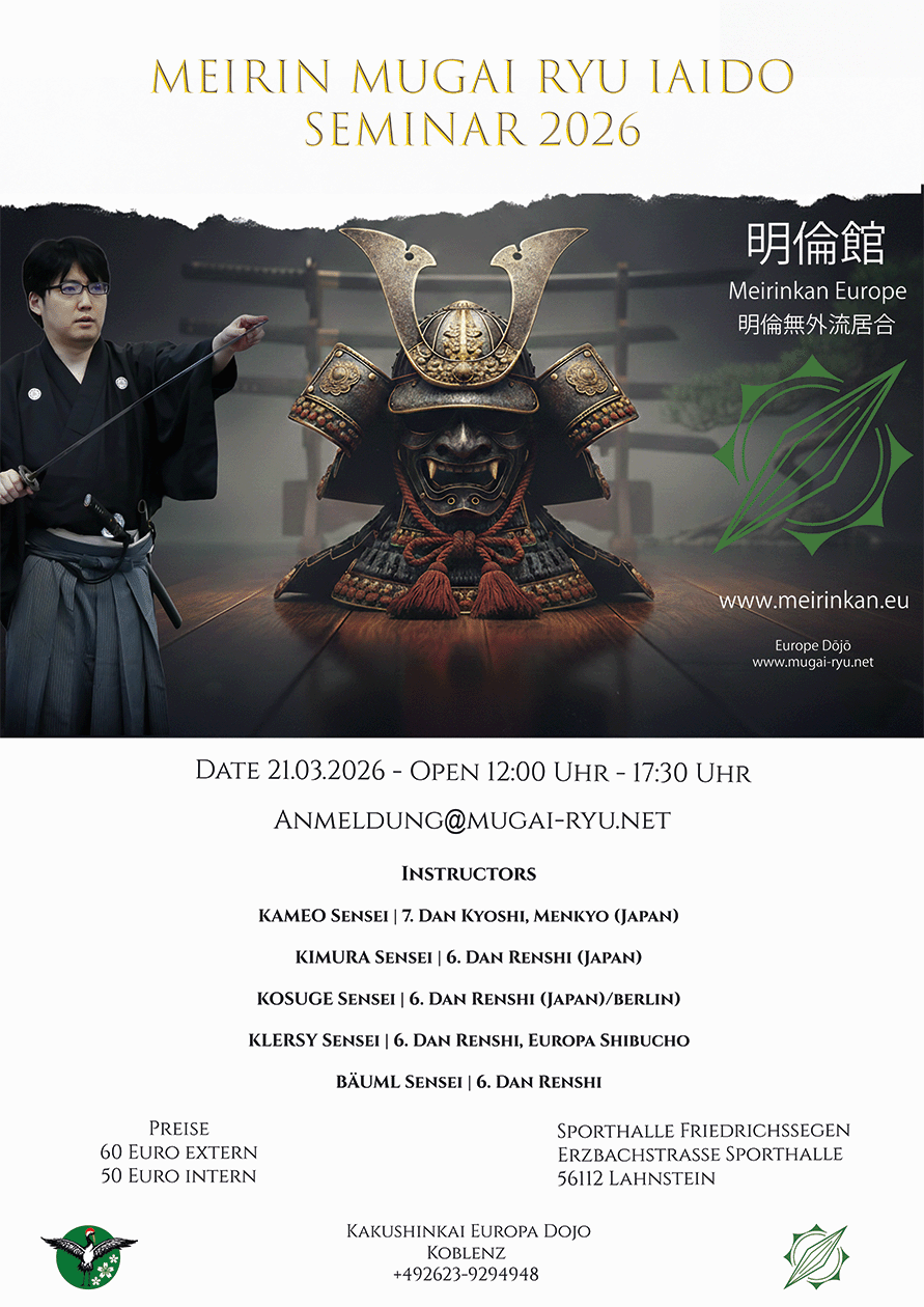 Die Stille des Schwertes: Japanische Großmeister zu Gast in Koblenz 1 Iaido Mugai Ryu Plakat2026 820KL